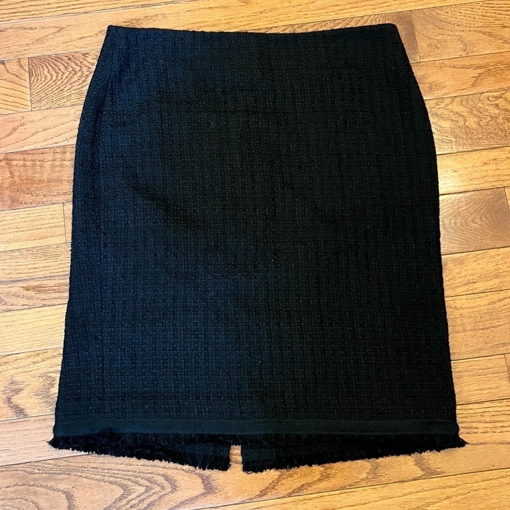 Talbots Tweed Textured Pencil Skirt, Lined, in Black Size 10 Petite